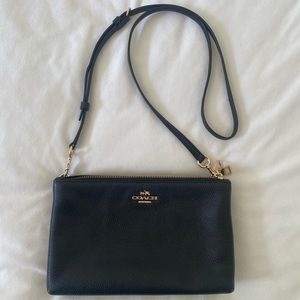 Coach Lyla pebble leather crossbody purse black